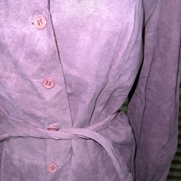 Vintage 70’s skinner ultra suede skirt and button blouse purple size 12 w/belt - Picture 12 of 13